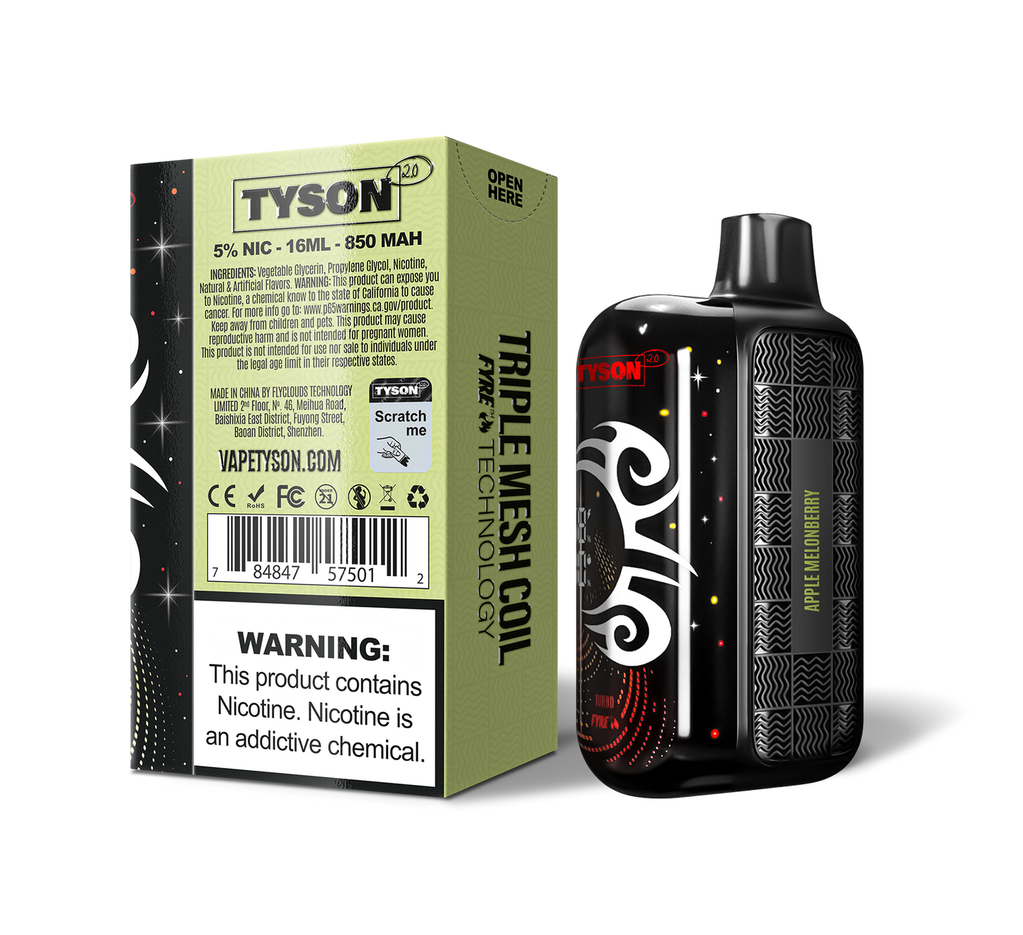 Tyson 2.0 Legend 30,000 Puffs Disposable - Apple Melonberry