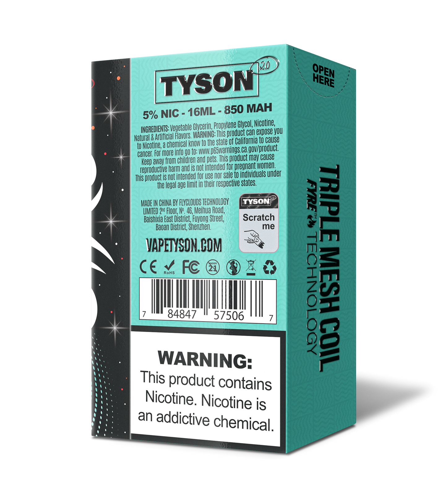 Tyson 2.0 Legend 30,000 Puffs Disposable - Cool Mint