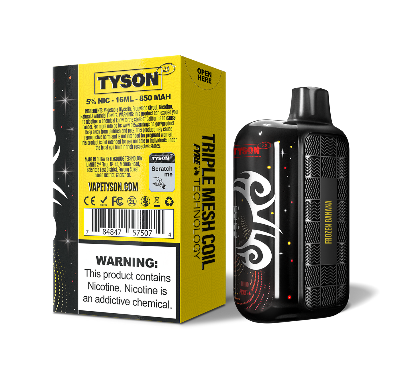 Tyson 2.0 Legend 30,000 Puffs Disposable - Frozen Banana