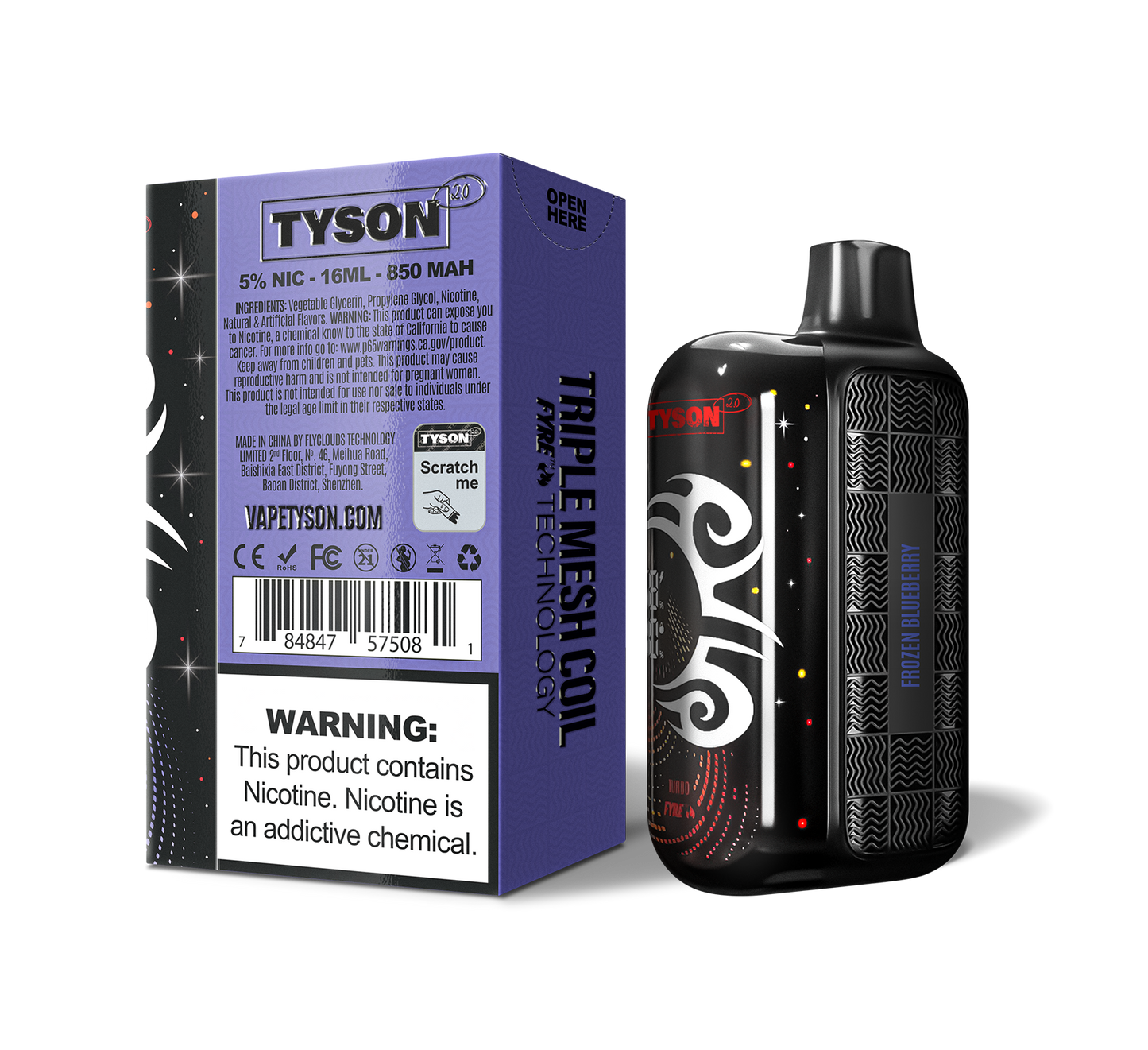 Tyson 2.0 Legend 30,000 Puffs Disposable - Frozen Blueberry