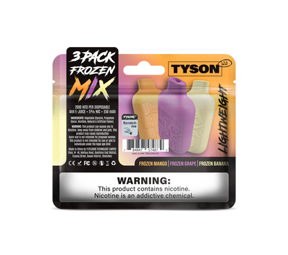 Tyson 2.0 Lightweight 6000 Hits 3 Pack Vape - Frozen Mix