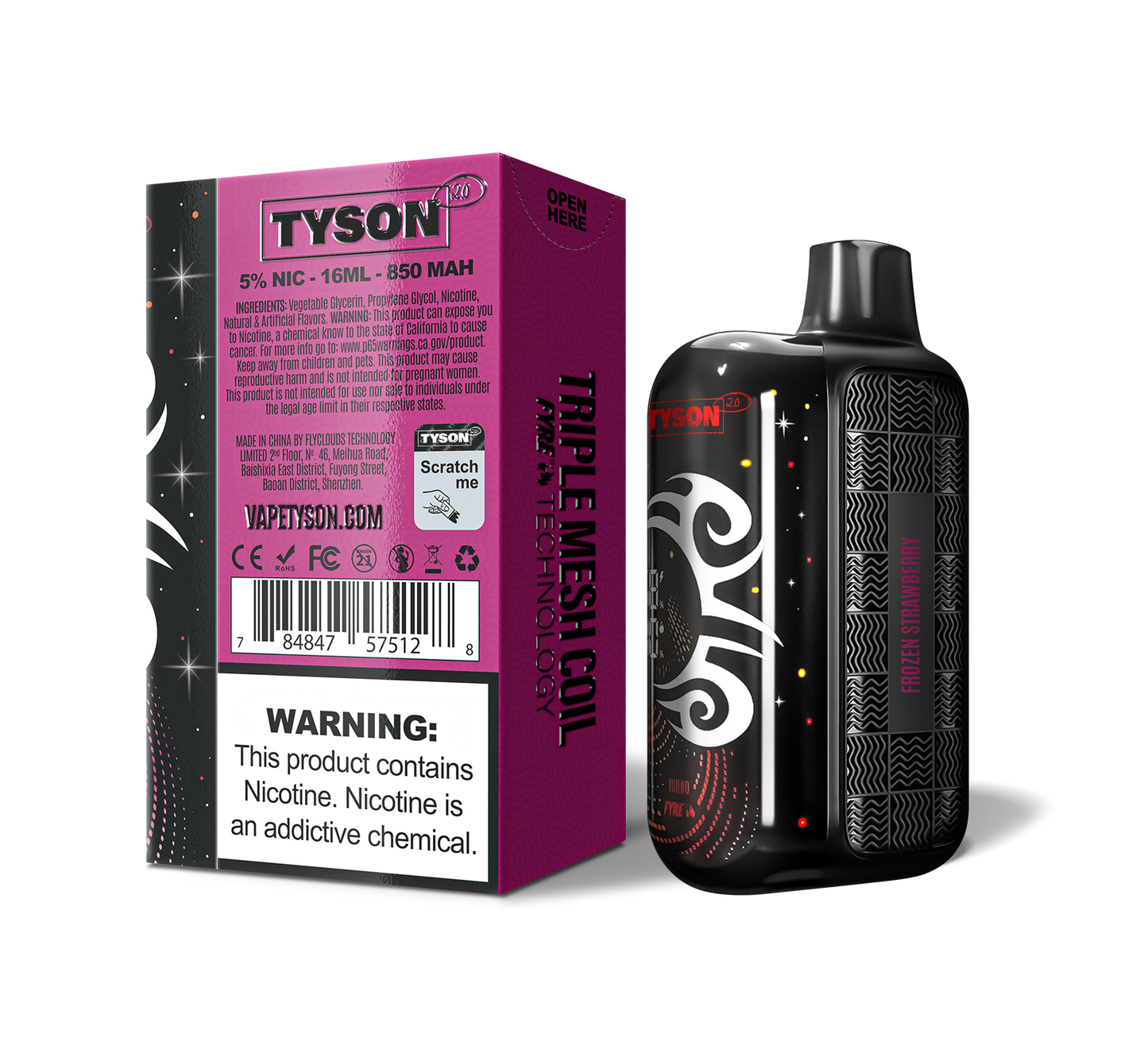 Tyson 2.0 Legend 30,000 Puffs Disposable - Frozen Strawberry