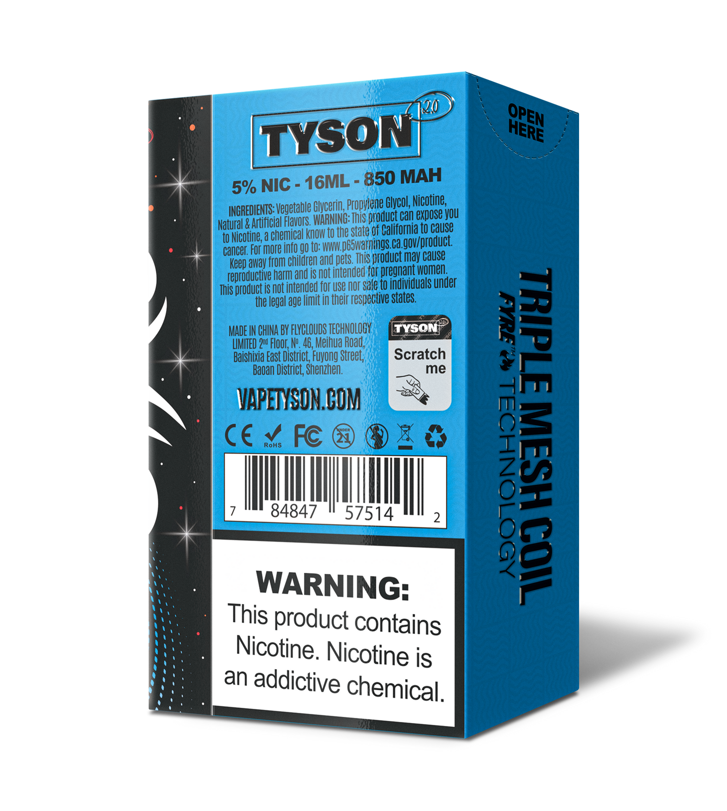 Tyson 2.0 Legend 30,000 Puffs Disposable - Menthol