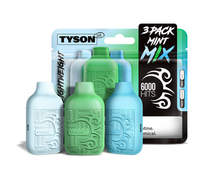 Tyson 2.0 Lightweight 6000 Hits 3 Pack Vape - Mint Mix