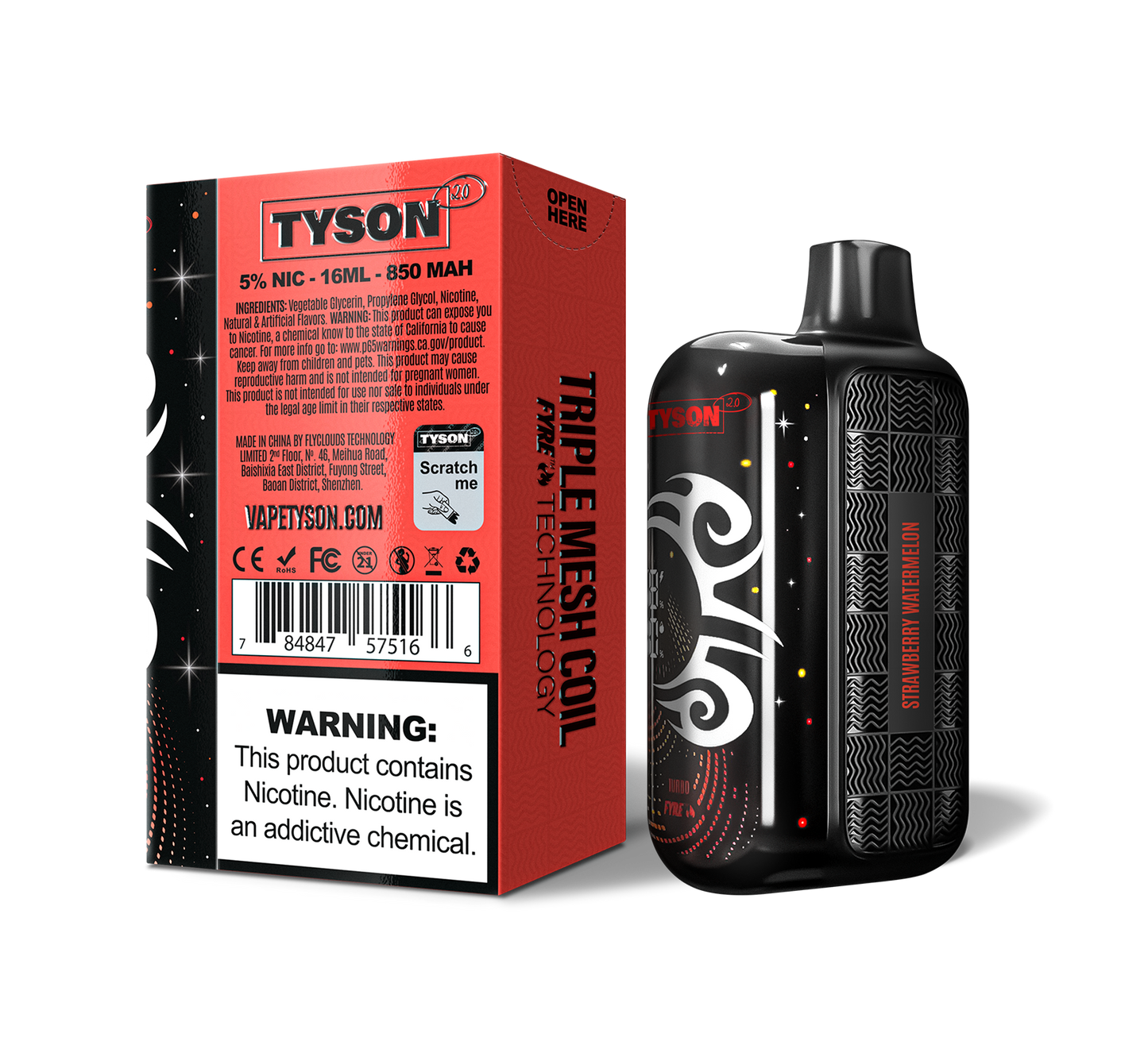 Tyson 2.0 Legend 30,000 Puffs Disposable - Strawberry Watermelon