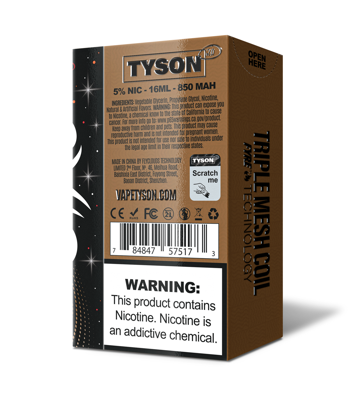 Tyson 2.0 Legend 30,000 Puffs Disposable - Tobacco