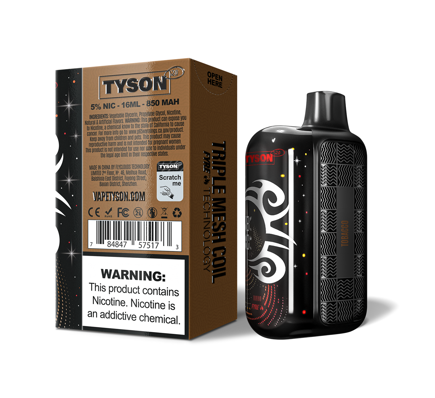 Tyson 2.0 Legend 30,000 Puffs Disposable - Tobacco