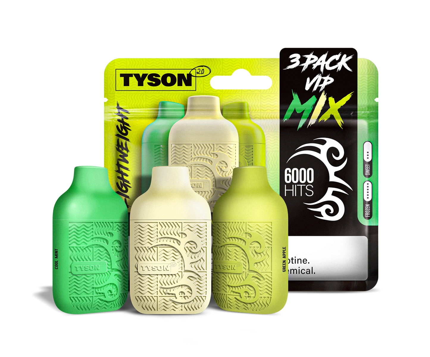 Tyson 2.0 Lightweight 6000 Hits 3 Pack Vape - Vip Mix