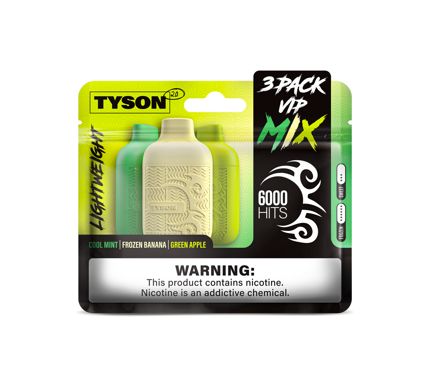 Tyson 2.0 Lightweight 6000 Hits 3 Pack Vape - Vip Mix