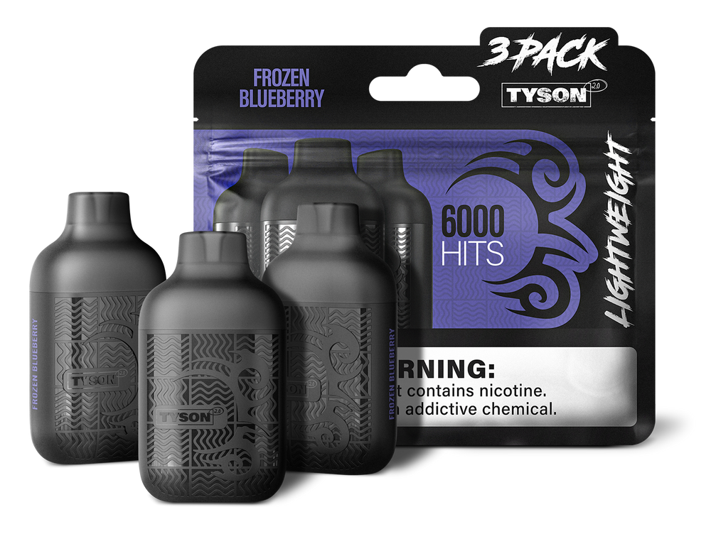 Tyson 2.0 Lightweight 6000 Hits 3 Pack Vape - Frozen Blueberry