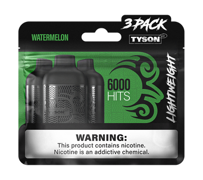 Tyson 2.0 Lightweight 6000 Hits 3 Pack Vape - Watermelon