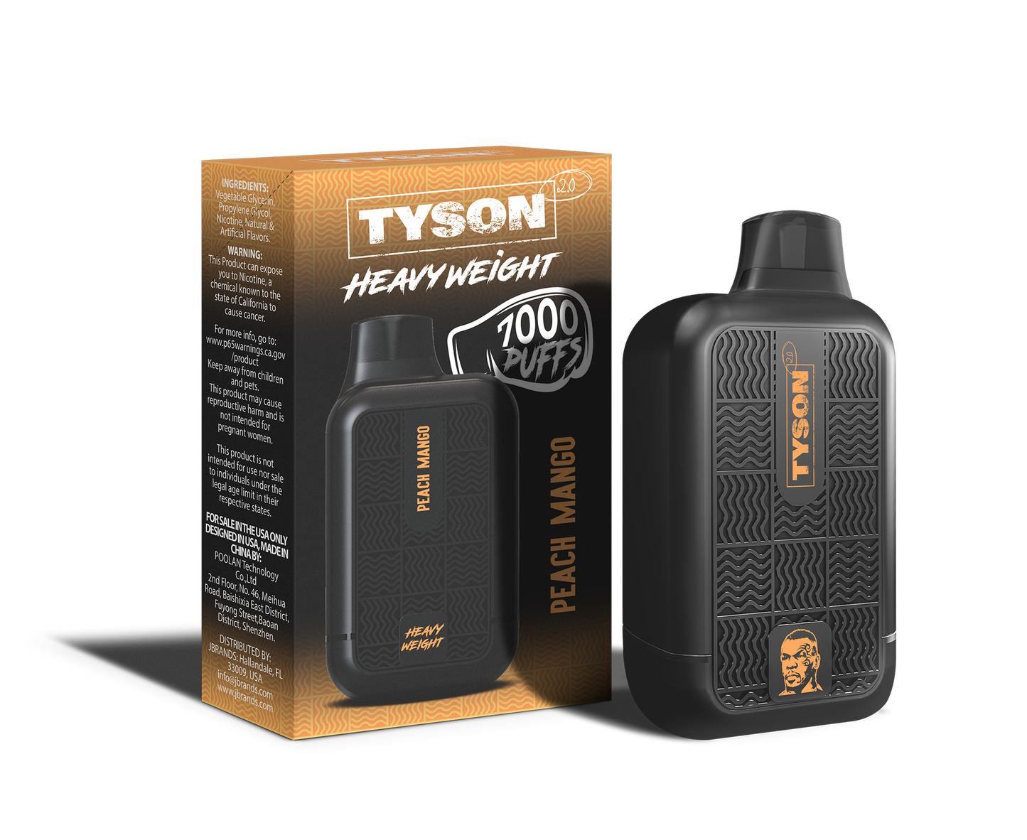 Tyson 2.0 Heavyweight 7000 Puffs Disposable Vape - Peach Mango