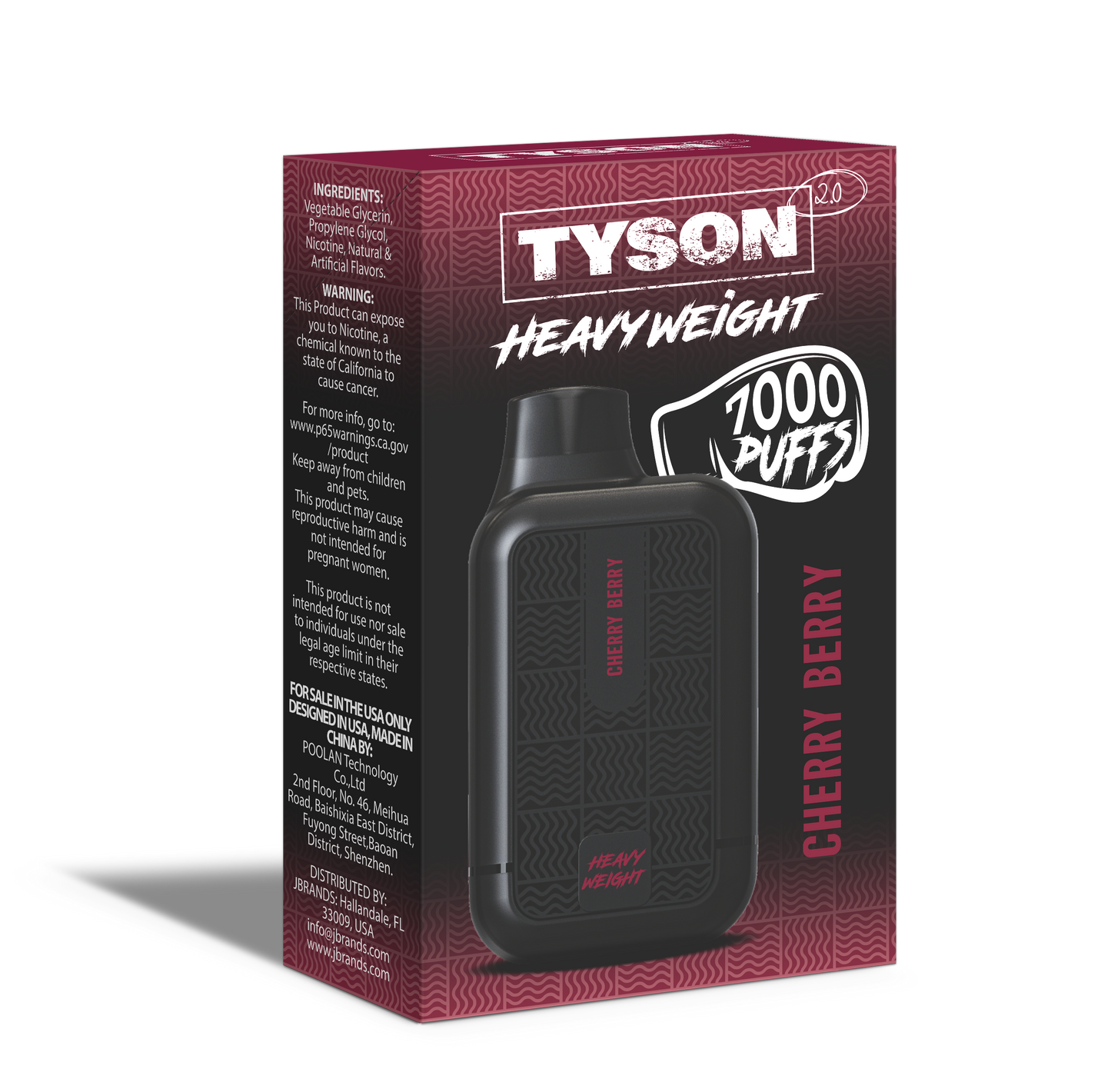 Tyson 2.0 Heavyweight 7000 Puffs Disposable Vape - Cherry Berry