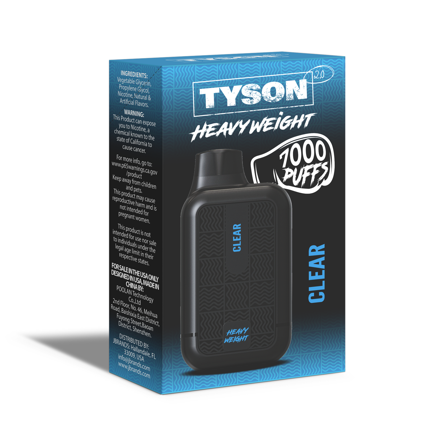 Tyson 2.0 Heavyweight 7000 Puffs Disposable Vape - Clear