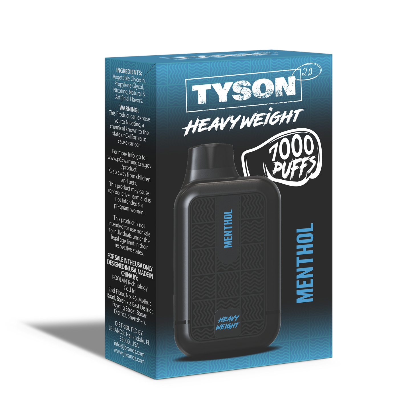 Tyson 2.0 Heavyweight 7000 Puffs Disposable Vape - Menthol