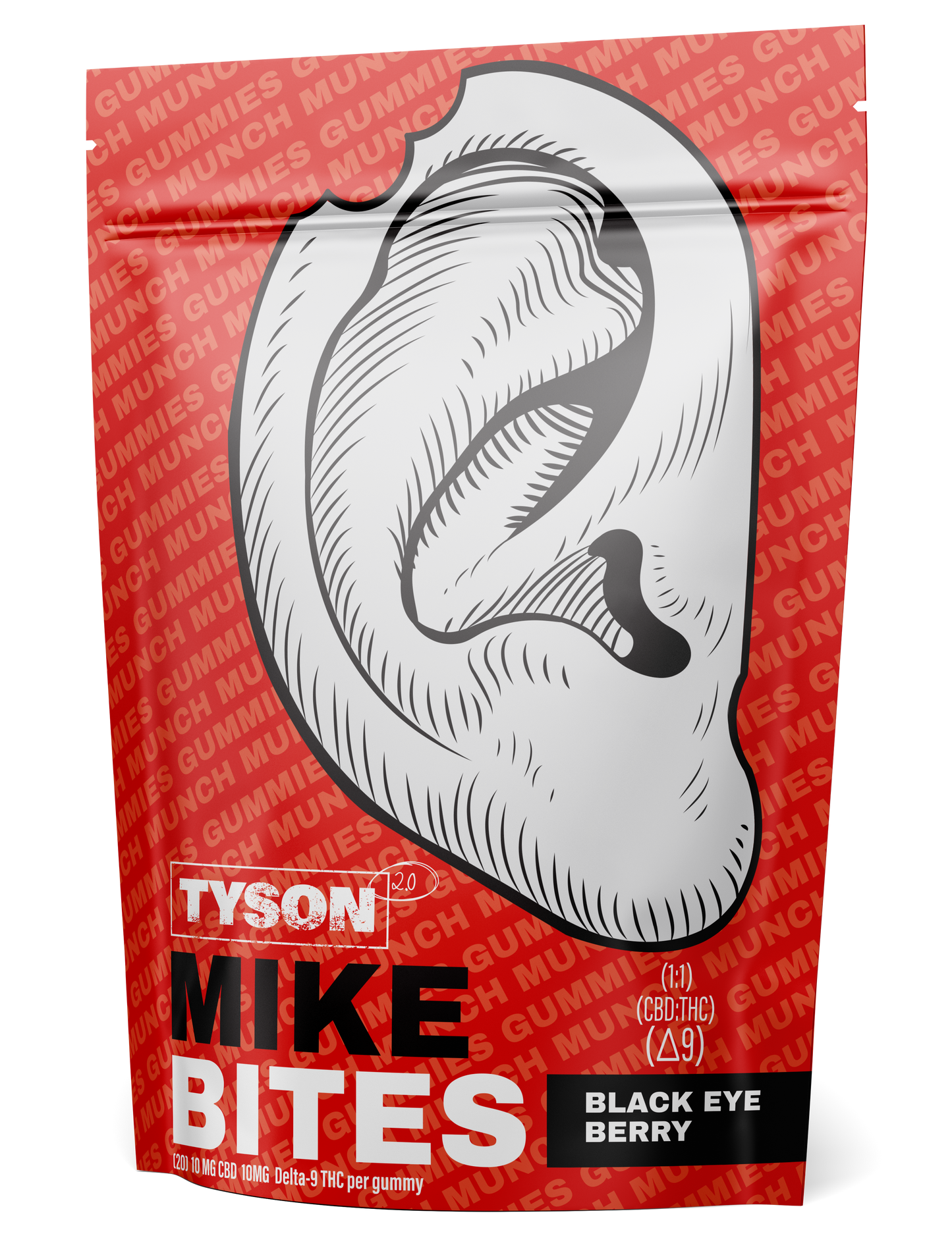 Mike Tyson D9 Ear Bite Gummies - 20 Pack Edibles Tyson 2.0 Black Eye Berry  