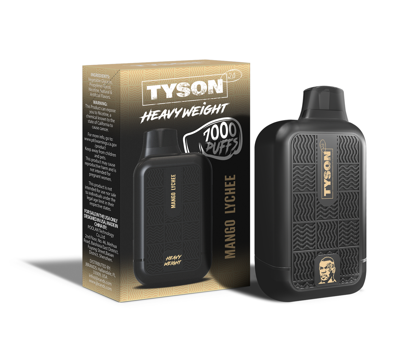 Tyson 2.0 Heavyweight 7000 Puffs Disposable Vape - Mango Lychee