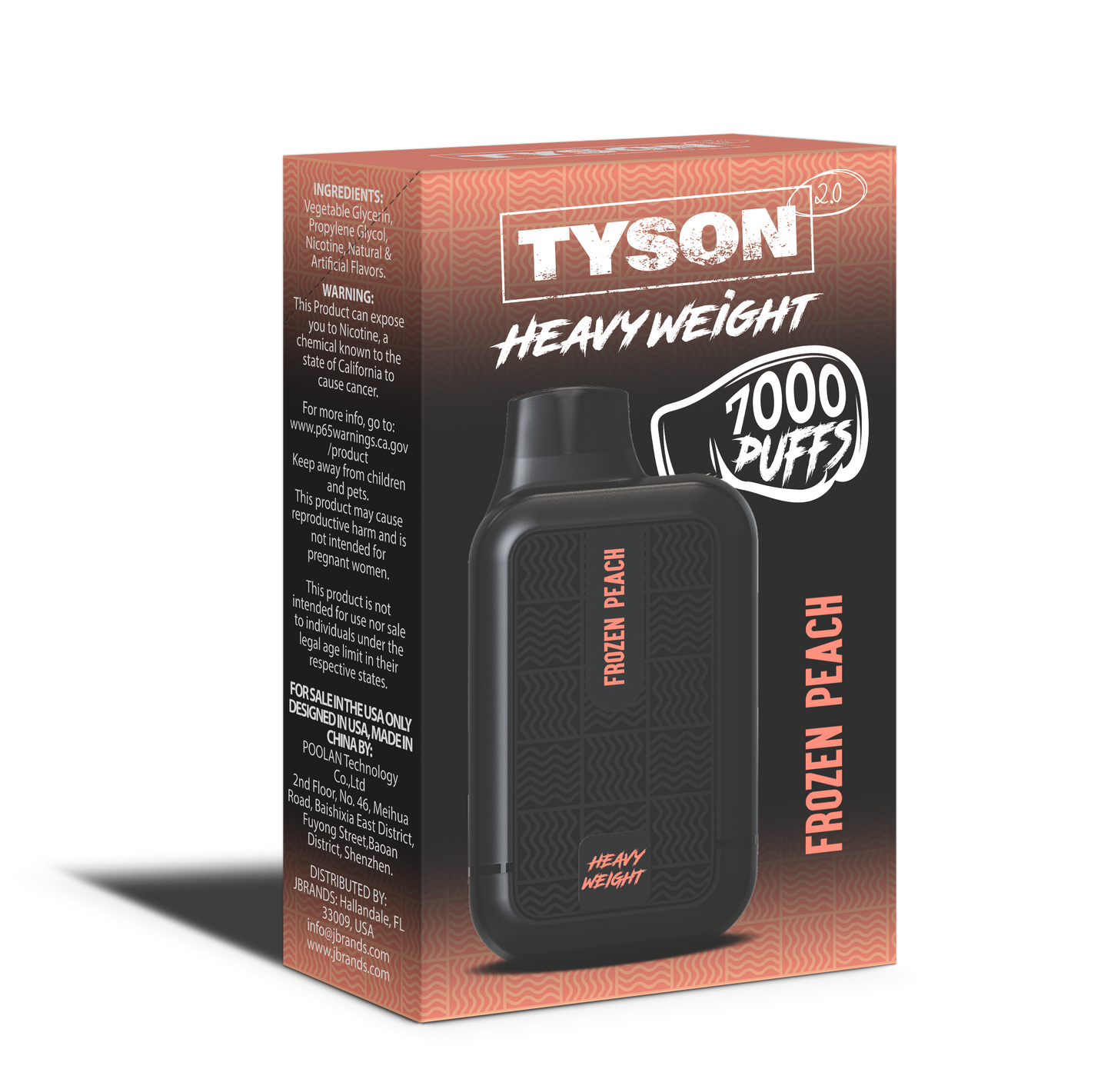 Tyson 2.0 Heavyweight 7000 Puffs Disposable Vape - Frozen Peach