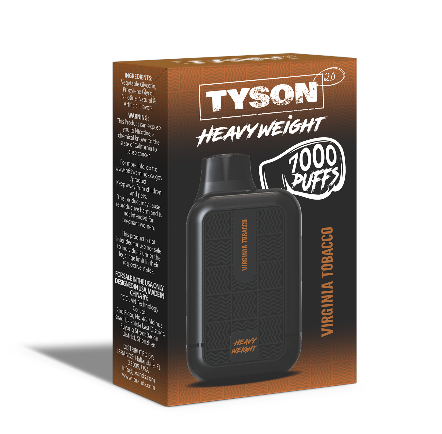 Tyson 2.0 Heavyweight 7000 Puffs Disposable Vape - Virginia Tobacco